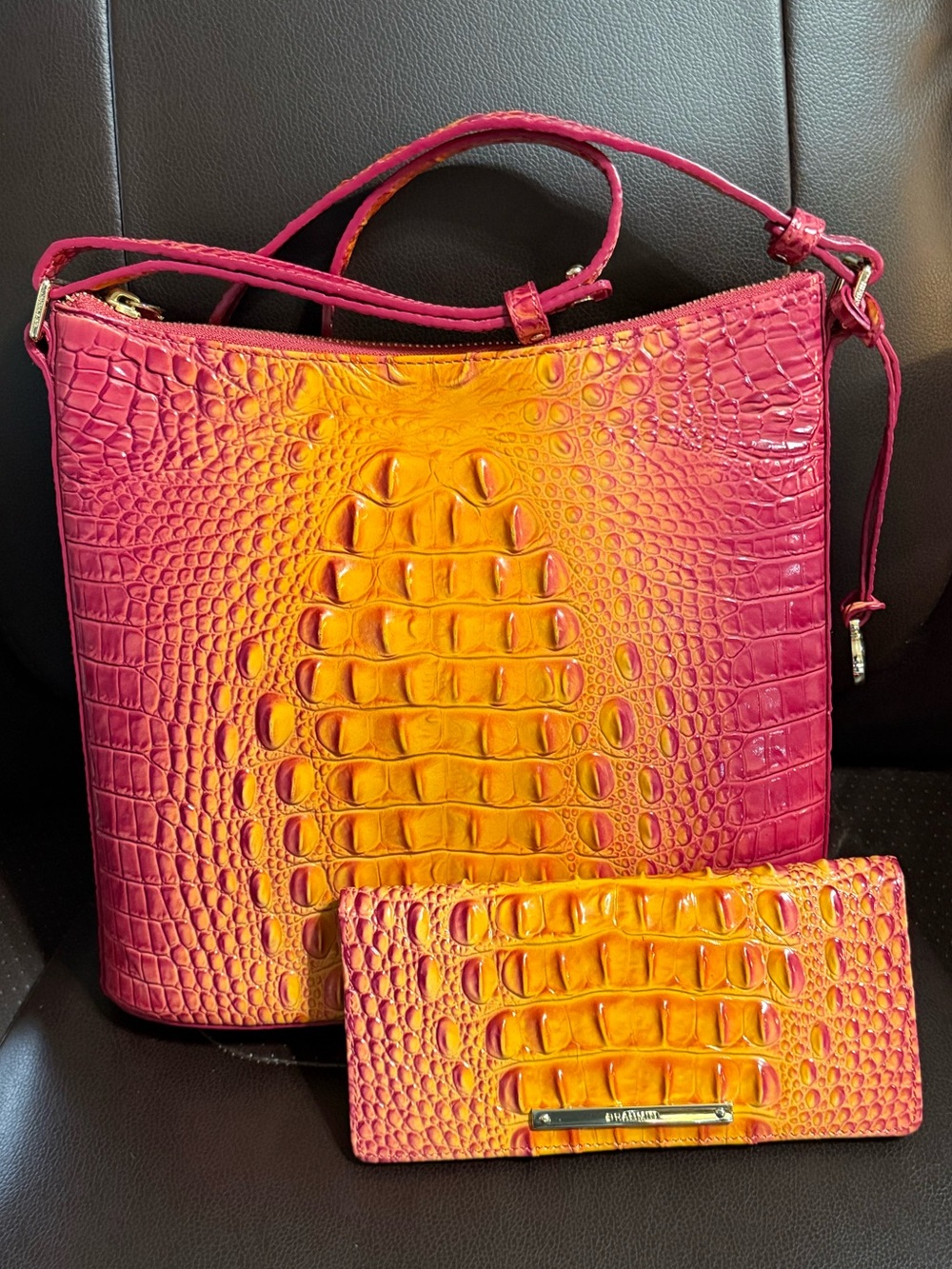 Brahmin Katie Crossbody/ Ady Wallet Set in Passion Fruit